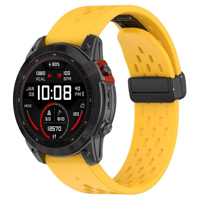 20mm multi-hole style silicone strap with buckle for Garmin Watch