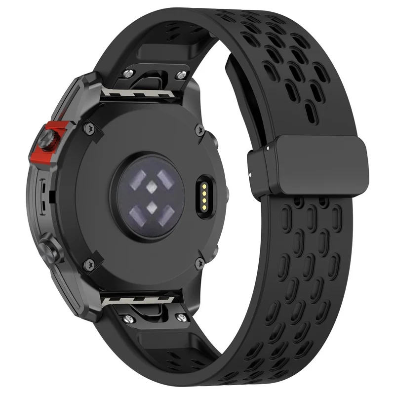 26mm multi-hole style silicone strap with buckle for Garmin Watch