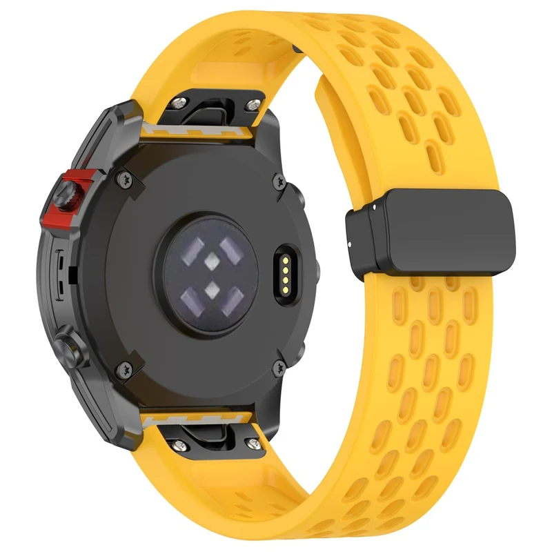 26mm multi-hole style silicone strap with buckle for Garmin Watch