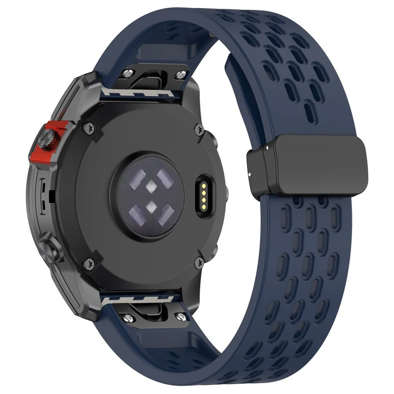 26mm multi-hole style silicone strap with buckle for Garmin Watch
