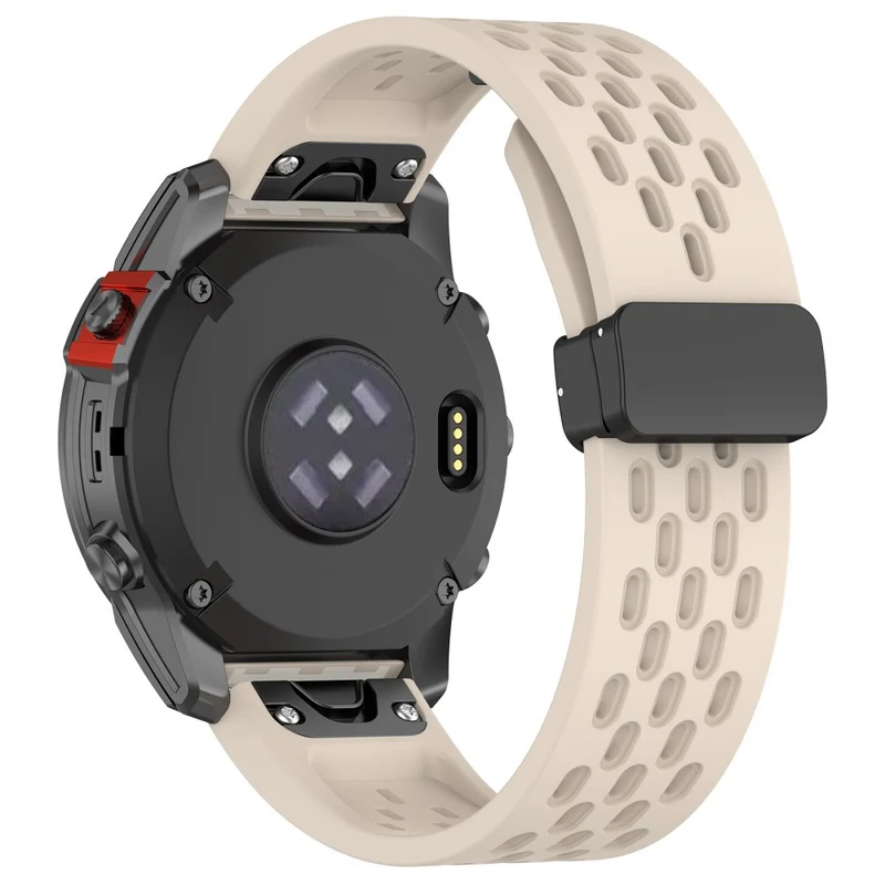 26mm multi-hole style silicone strap with buckle for Garmin Watch