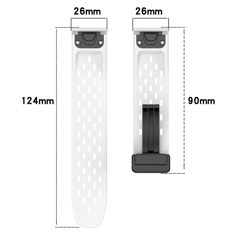 26mm multi-hole style silicone strap with buckle for Garmin Watch