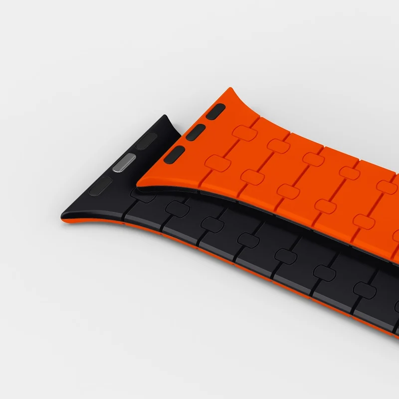 Apple Watch Series 9 45mm / Ultra 2 silicone strap - Orange/ Midnight