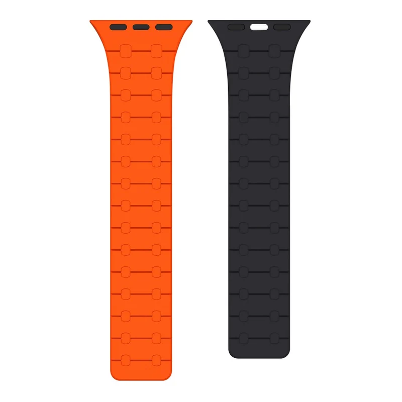 Apple Watch Series 9 45mm / Ultra 2 silicone strap - Orange/ Midnight