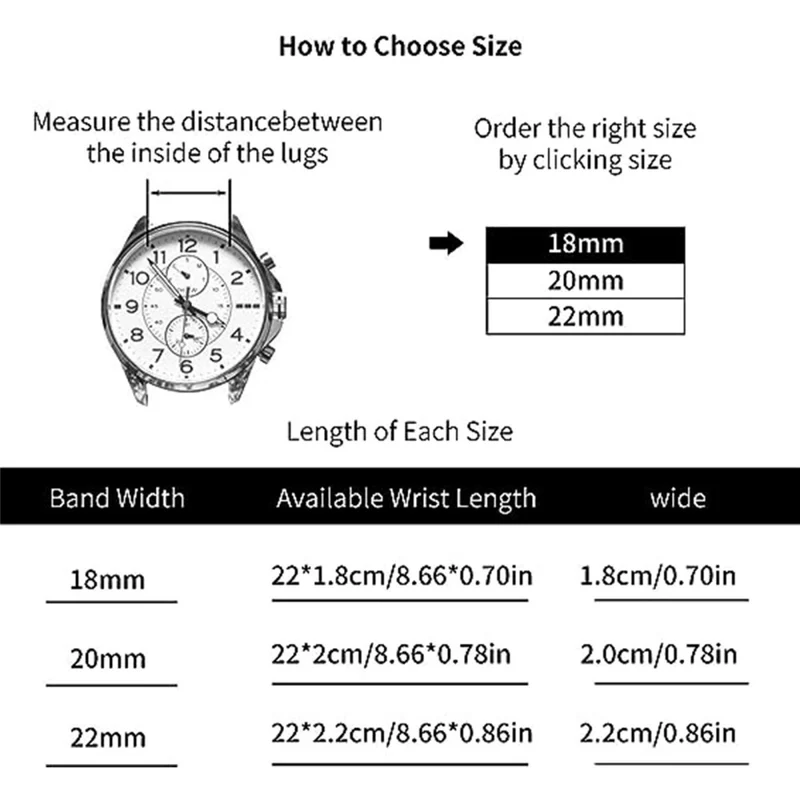 18mm Universal milanese stainless steel strap