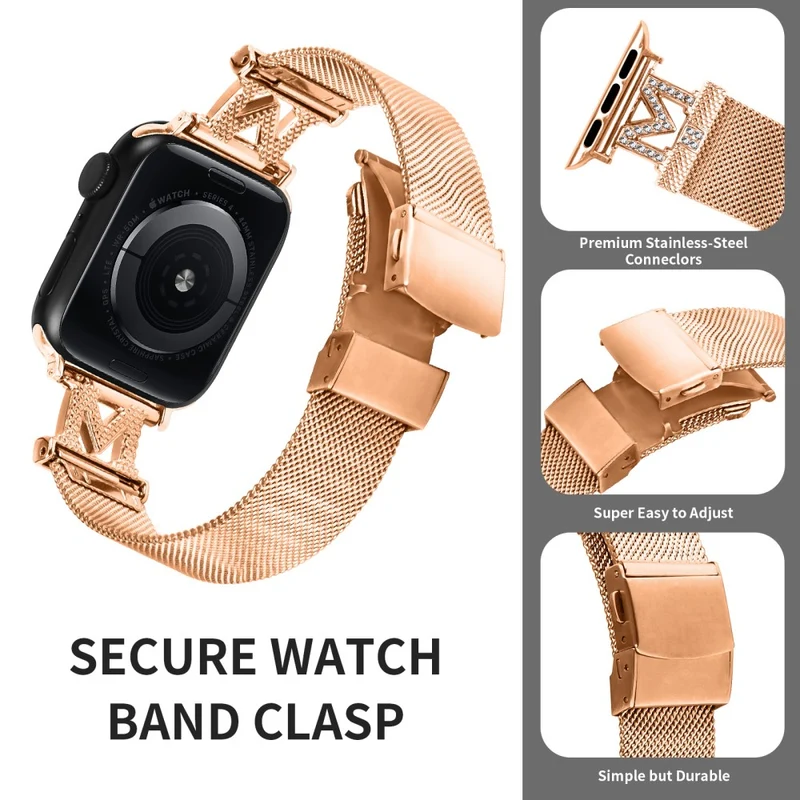 Apple Watch Series 9 41mm M-shape metal strap - Gold