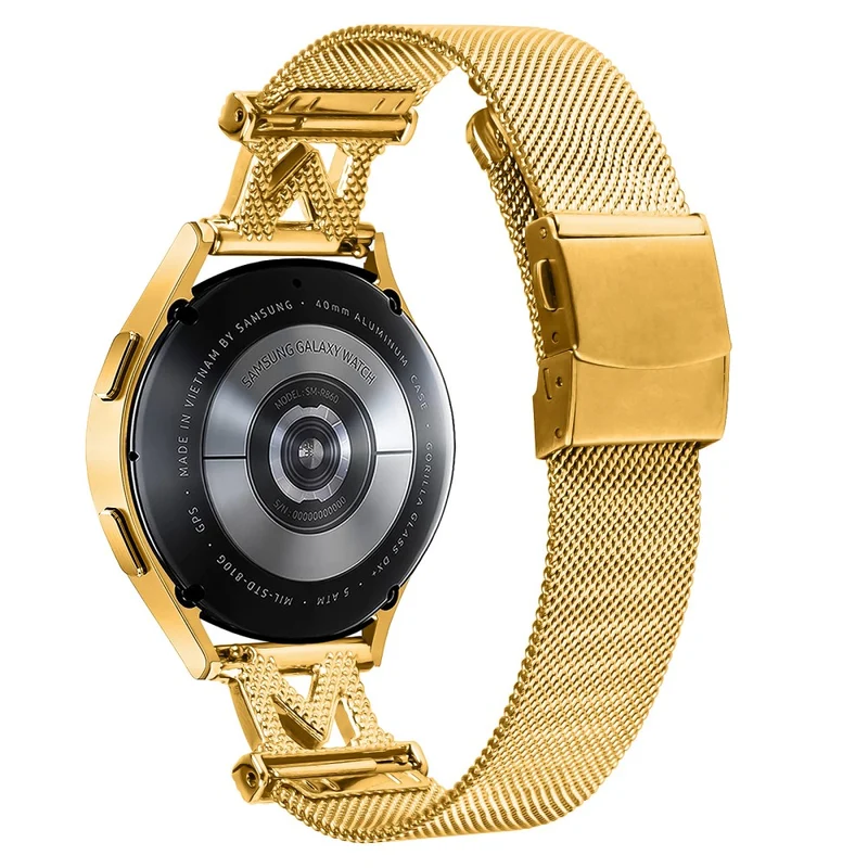 20mm Samsung Galaxy Watch 6 (44mm) / (40mm) / Classic (43mm) / (47mm) rhinestone décor stainless steel strap - Gold