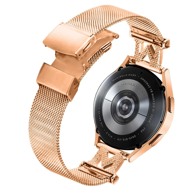 20mm Samsung Galaxy Watch Active 2 / Active rhinestone décor stainless steel strap with buckle - Gold