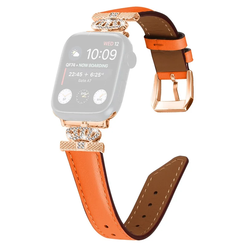 Sports Watch Band Apple Watch Series 9 8 7 41mm / SE (2023) SE (2022) 6 5 4 SE 40mm / 3 2 1 38mm Rhinestone Strap with Rose Gold Buckle