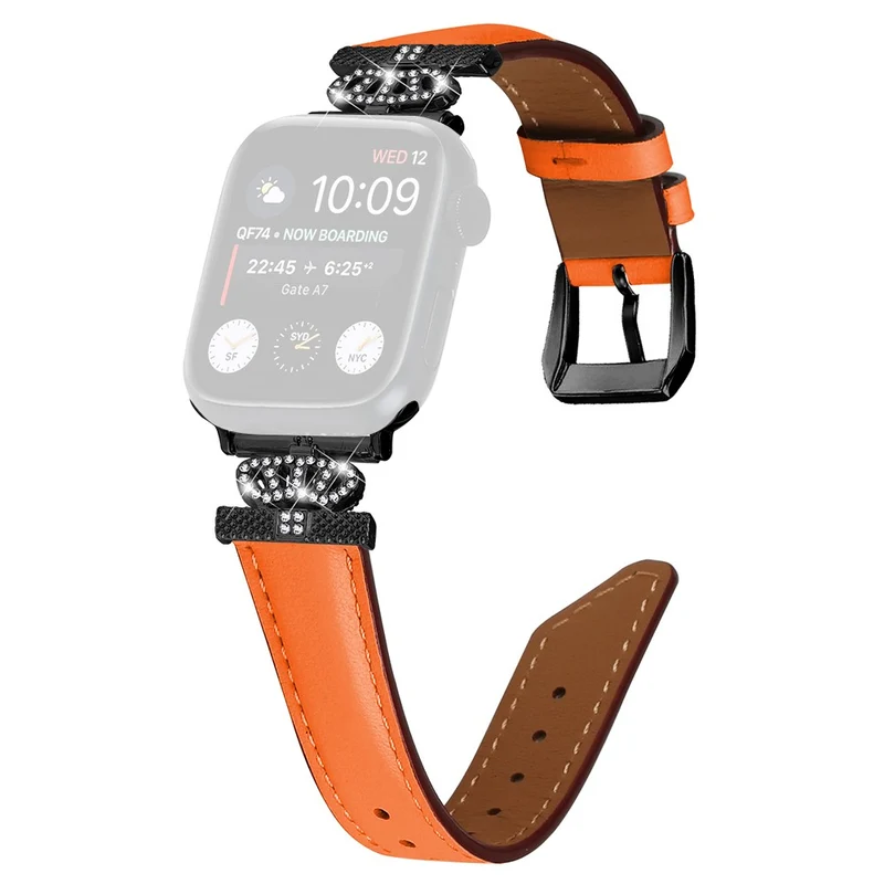 Rhinestone Band Apple Watch Series 9 8 7 41mm / SE (2023) SE (2022) 6 5 4 SE 40mm / 3 2 1 38mm Black Buckle Watch Strap