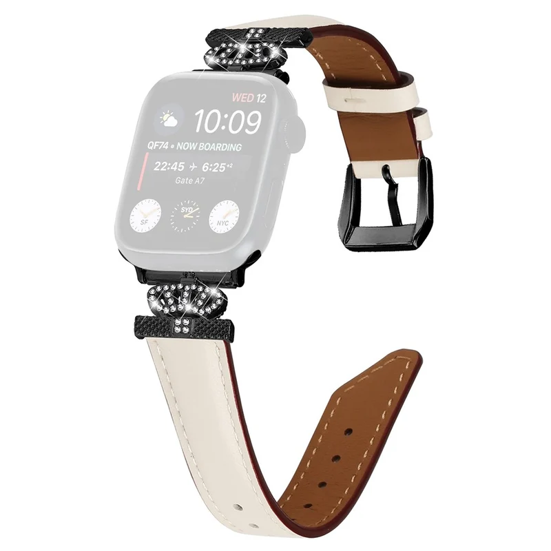 Rhinestone Band Apple Watch Series 9 8 7 41mm / SE (2023) SE (2022) 6 5 4 SE 40mm / 3 2 1 38mm Black Buckle Watch Strap