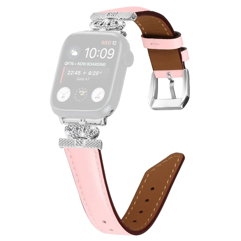 Watch Bracelet Band Apple Watch Series 9 8 7 41mm / SE (2023) SE (2022) 6 5 4 SE 40mm / 3 2 1 38mm Rhinestone Strap with Silver Buckle