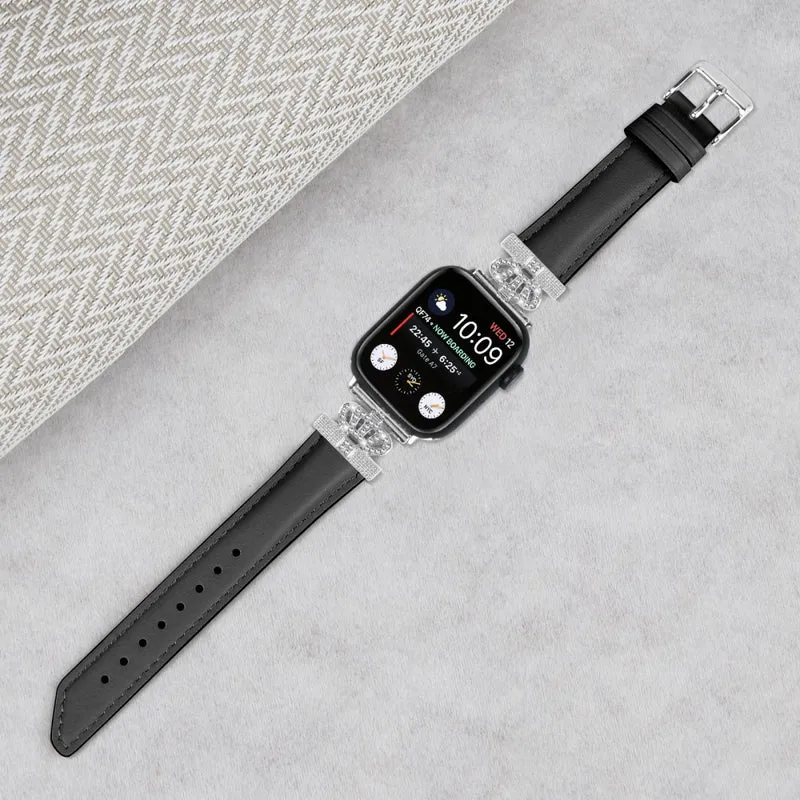 Watch Bracelet Band Apple Watch Series 9 8 7 41mm / SE (2023) SE (2022) 6 5 4 SE 40mm / 3 2 1 38mm Rhinestone Strap with Silver Buckle