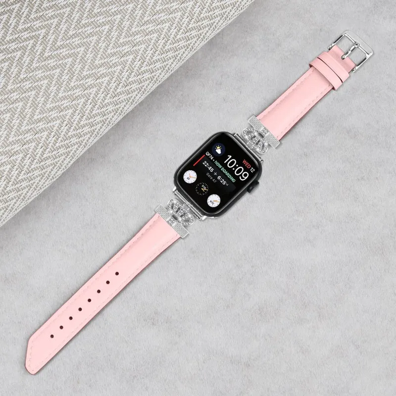 Watch Bracelet Band Apple Watch Series 9 8 7 41mm / SE (2023) SE (2022) 6 5 4 SE 40mm / 3 2 1 38mm Rhinestone Strap with Silver Buckle