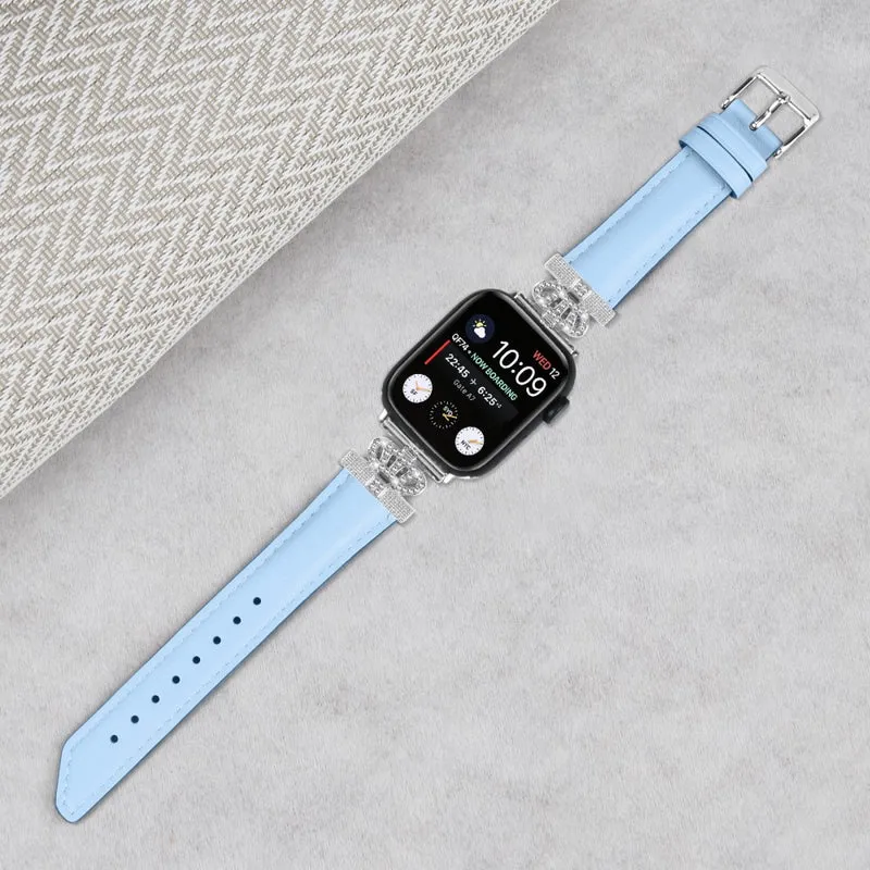 Watch Bracelet Band Apple Watch Series 9 8 7 41mm / SE (2023) SE (2022) 6 5 4 SE 40mm / 3 2 1 38mm Rhinestone Strap with Silver Buckle