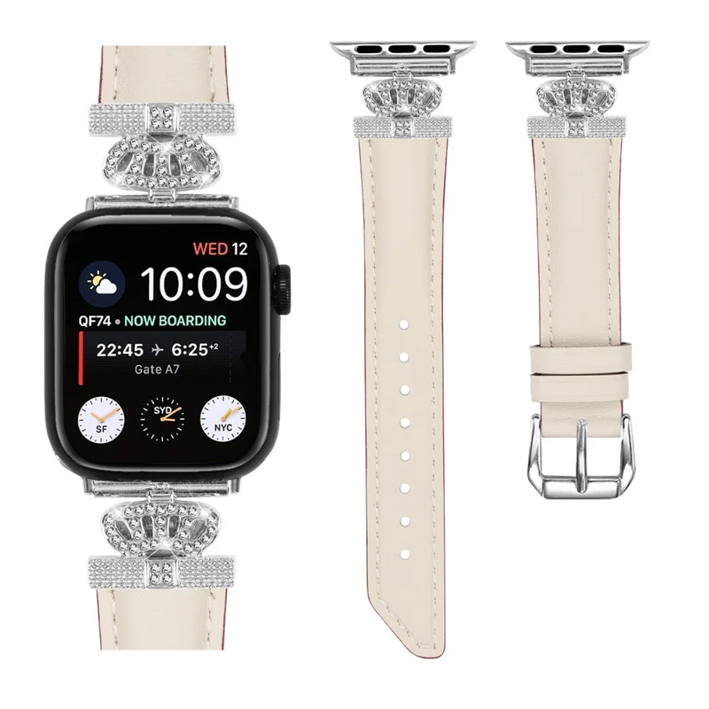 Watch Bracelet Band Apple Watch Series 9 8 7 41mm / SE (2023) SE (2022) 6 5 4 SE 40mm / 3 2 1 38mm Rhinestone Strap with Silver Buckle