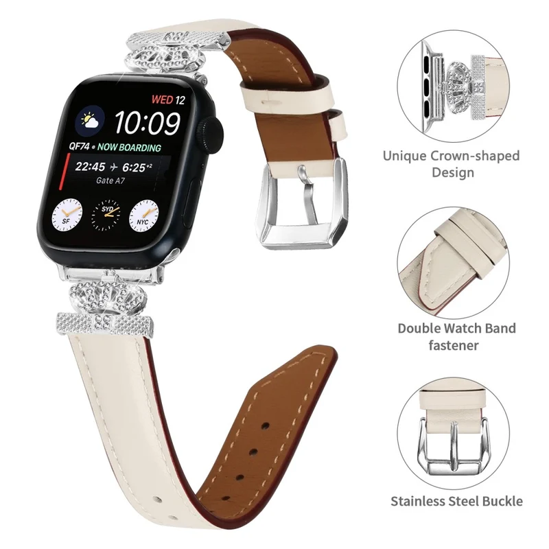 Watch Bracelet Band Apple Watch Series 9 8 7 41mm / SE (2023) SE (2022) 6 5 4 SE 40mm / 3 2 1 38mm Rhinestone Strap with Silver Buckle