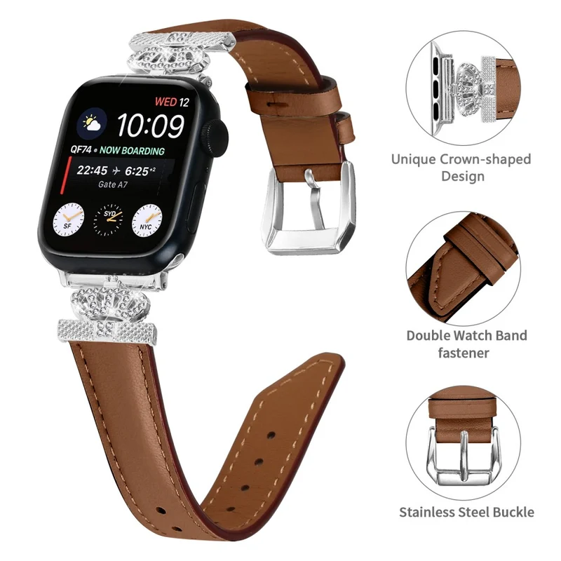 Watch Bracelet Band Apple Watch Series 9 8 7 41mm / SE (2023) SE (2022) 6 5 4 SE 40mm / 3 2 1 38mm Rhinestone Strap with Silver Buckle
