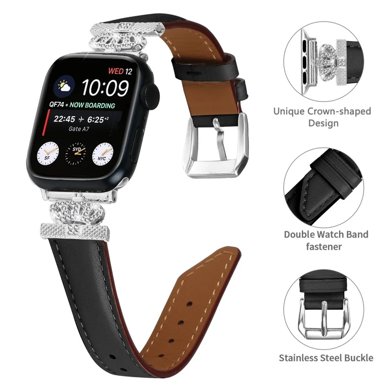 Silver Buckle Watch Band Apple Watch Universal 49mm/45mm/42mm Rhinestone Bracelet Strap