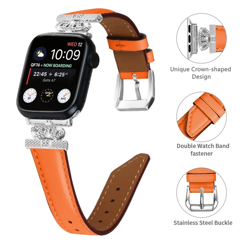 Silver Buckle Watch Band Apple Watch Universal 49mm/45mm/42mm Rhinestone Bracelet Strap