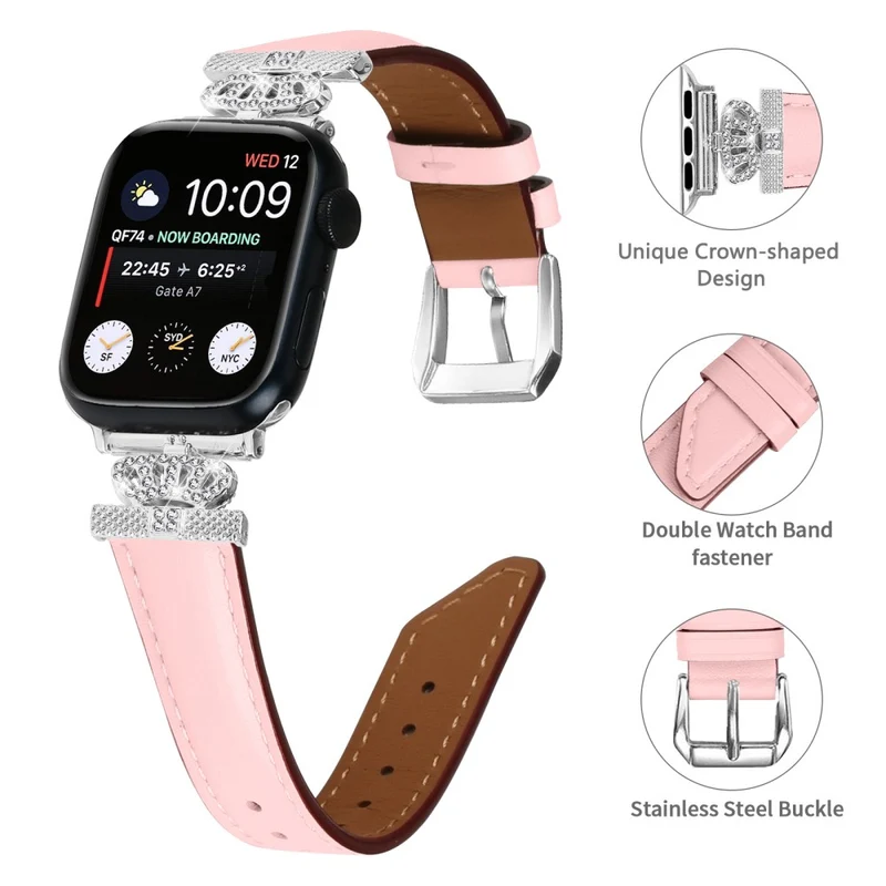 Silver Buckle Watch Band Apple Watch Universal 49mm/45mm/42mm Rhinestone Bracelet Strap