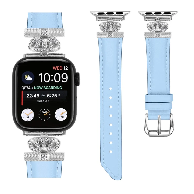 Silver Buckle Watch Band Apple Watch Universal 49mm/45mm/42mm Rhinestone Bracelet Strap