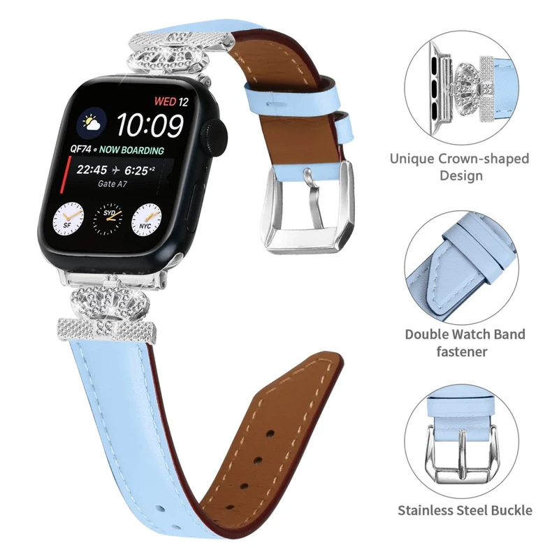 Silver Buckle Watch Band Apple Watch Universal 49mm/45mm/42mm Rhinestone Bracelet Strap