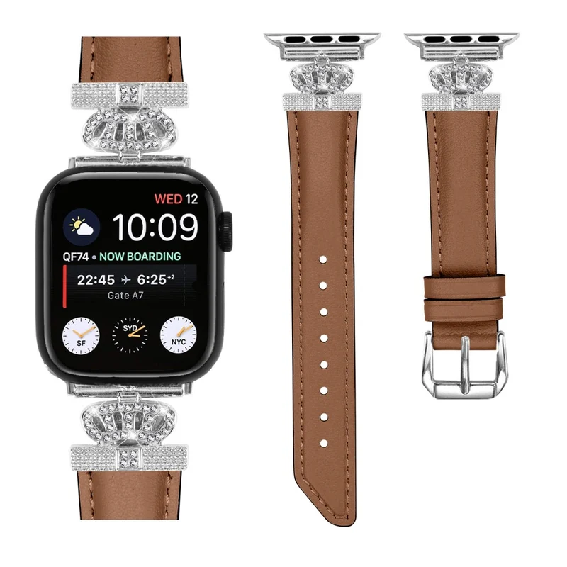 Silver Buckle Watch Band Apple Watch Universal 49mm/45mm/42mm Rhinestone Bracelet Strap