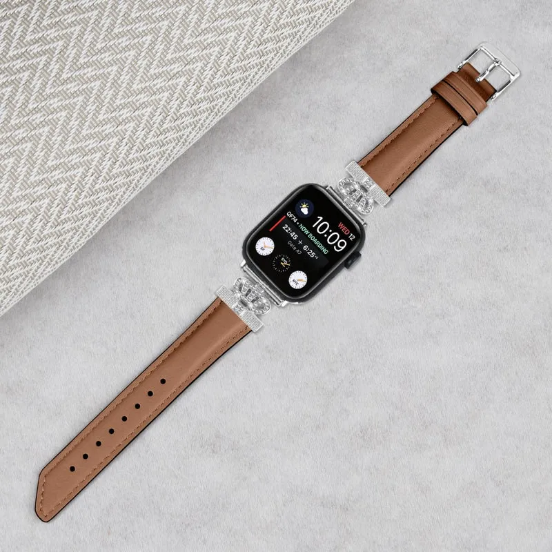 Silver Buckle Watch Band Apple Watch Universal 49mm/45mm/42mm Rhinestone Bracelet Strap