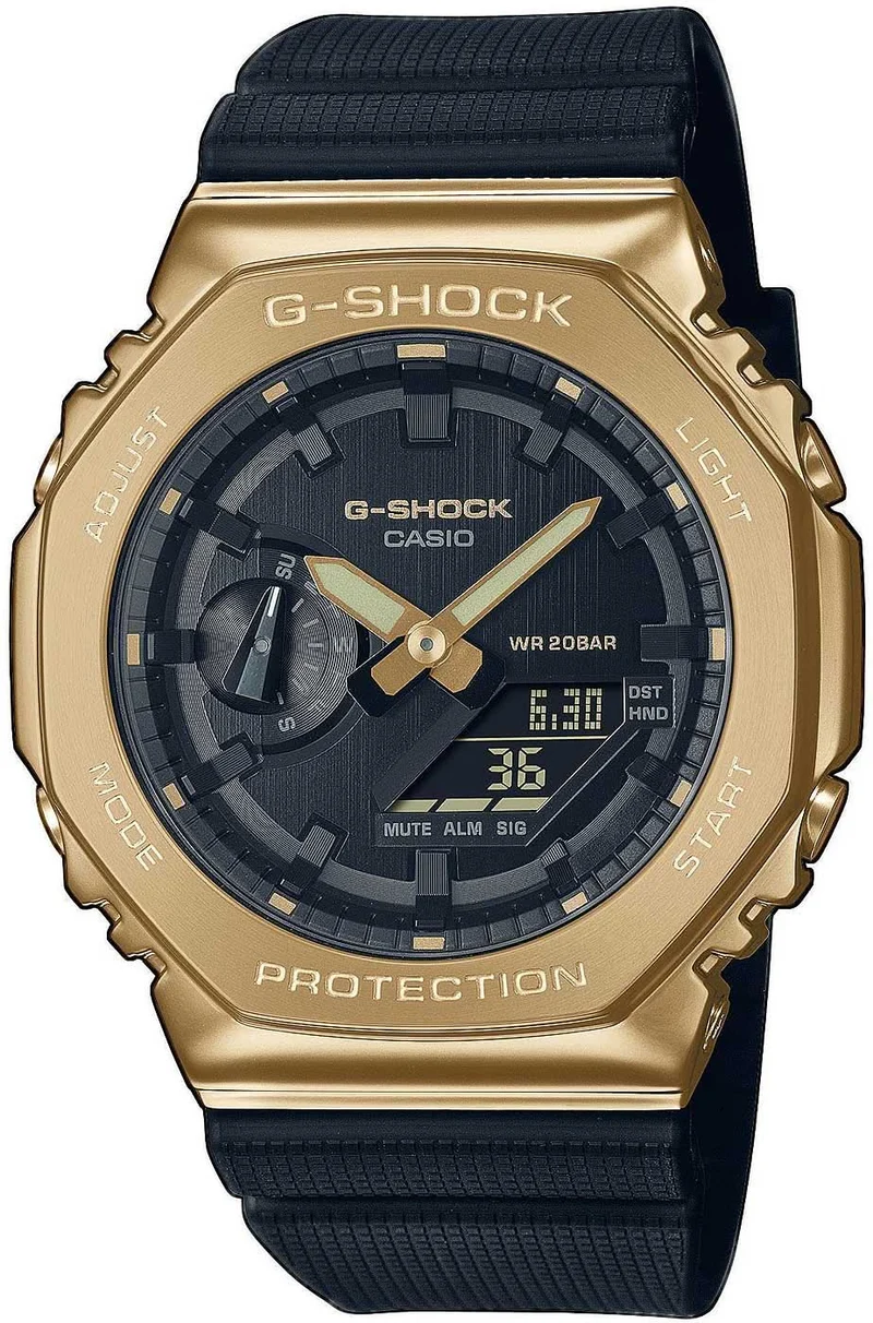 Casio G-Shock GM-2100G-1A9ER Herrenuhr • Extreme Stoßfestigkeit • Ikonisches Design mit Gold-Lünette