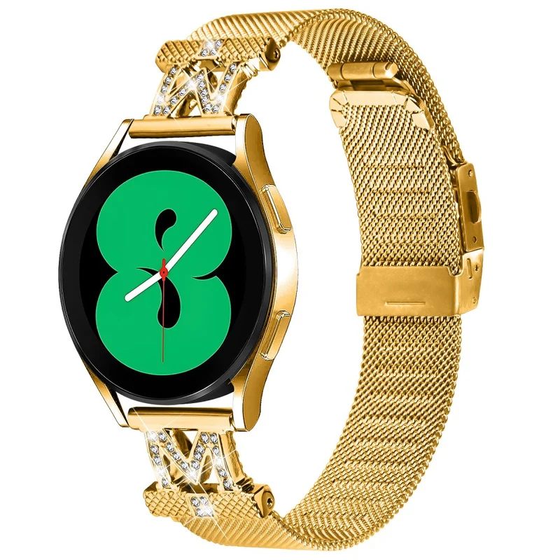 20mm rhinestone décor stainless steel strap for Samsung Galaxy Watch - Gold