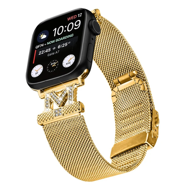 Apple Watch Series 9 45mm / Ultra 2 rhinestone milanese stainless steel strap