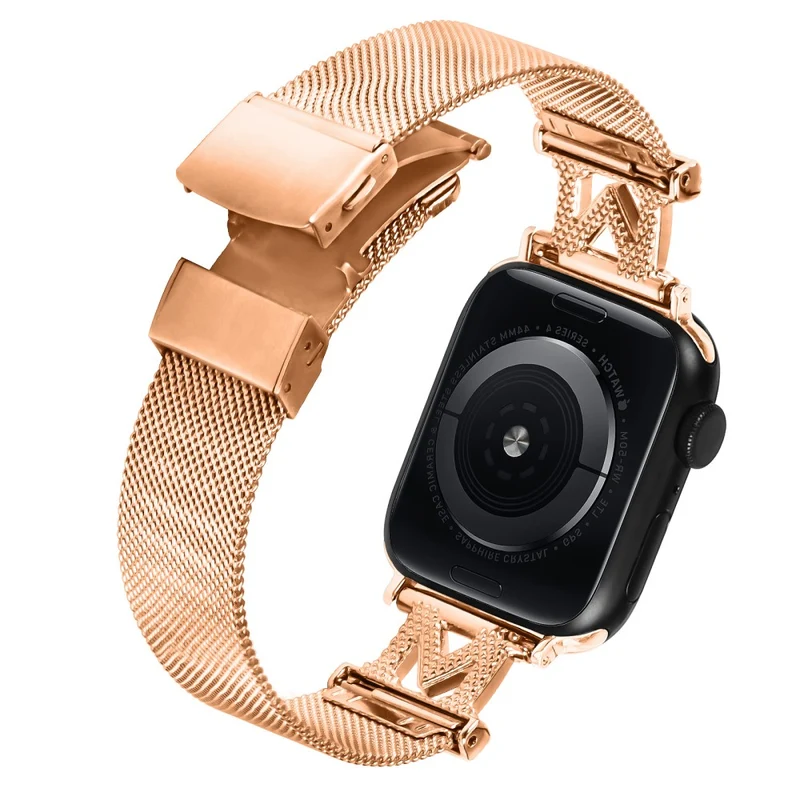 Apple Watch Series 9 45mm / Ultra 2 rhinestone milanese stainless steel strap