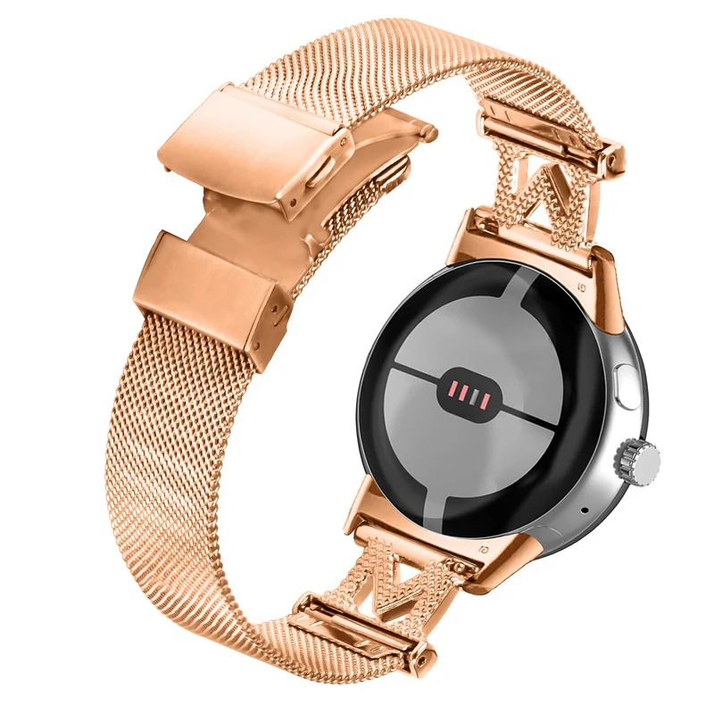 Google Pixel Watch stainless steel strap with buckle - Gold