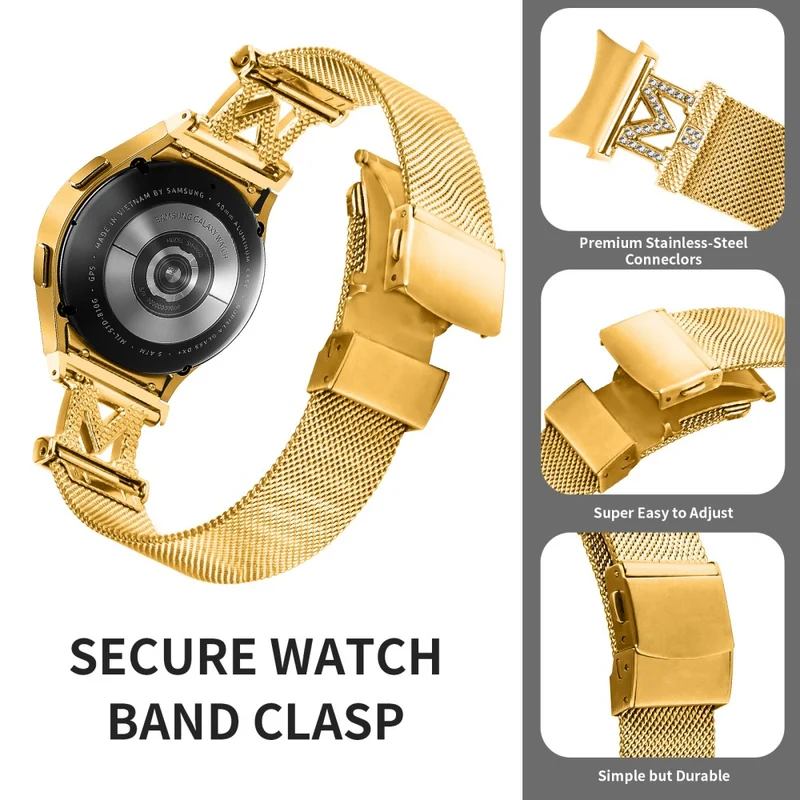Samsung Galaxy Watch 5 / 4 / Active 2 stainless steel strap with connector