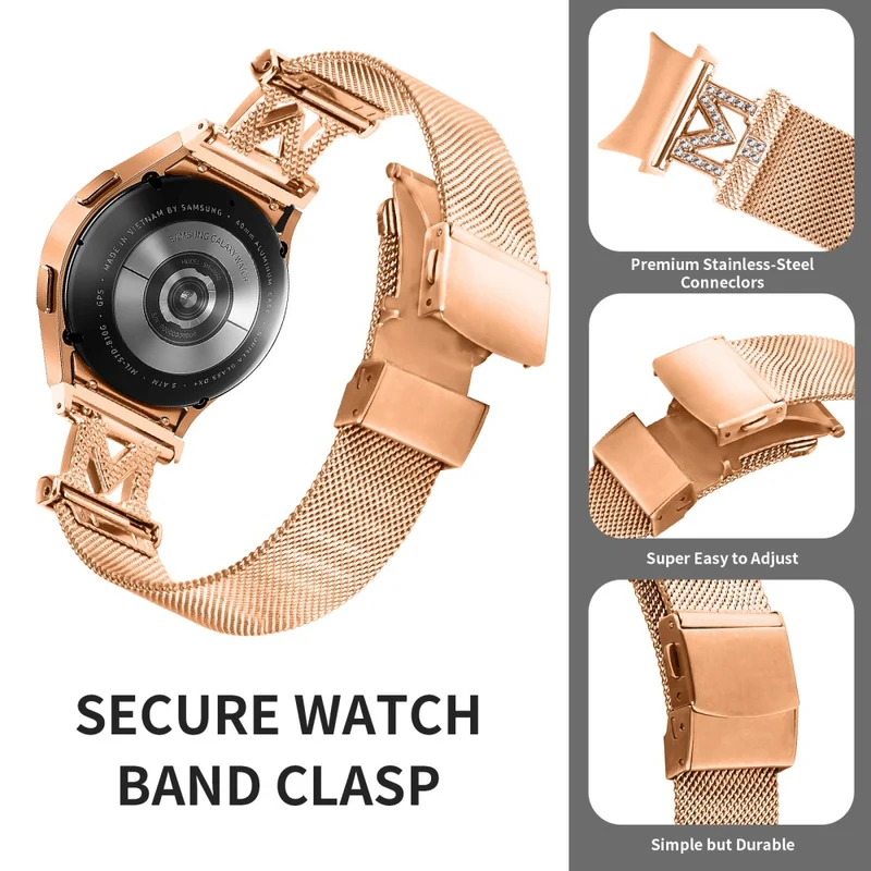 Samsung Galaxy Watch 5 / 4 / Active 2 stainless steel strap with connector