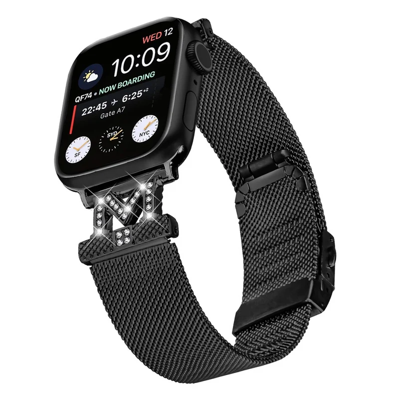 Google Pixel Watch M-shape rhinestone décor metal strap