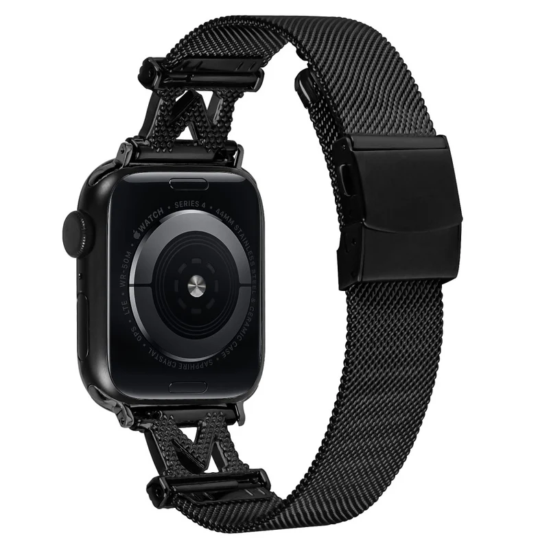 Apple Watch Series 9 45mm / Ultra 2 rhinestone décor stainless steel strap with connector