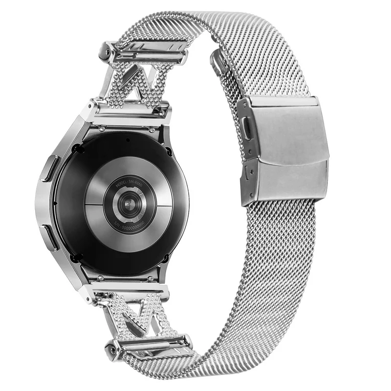 20mm Samsung Galaxy Watch 5 / 4 / 4 Classic rhineston decor stainless steel strap with connector
