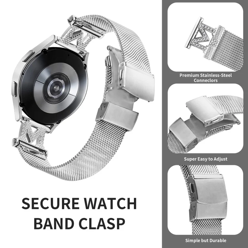 20mm Samsung Galaxy Watch 6 / 6 Classic rhinestone décor stainless steel strap