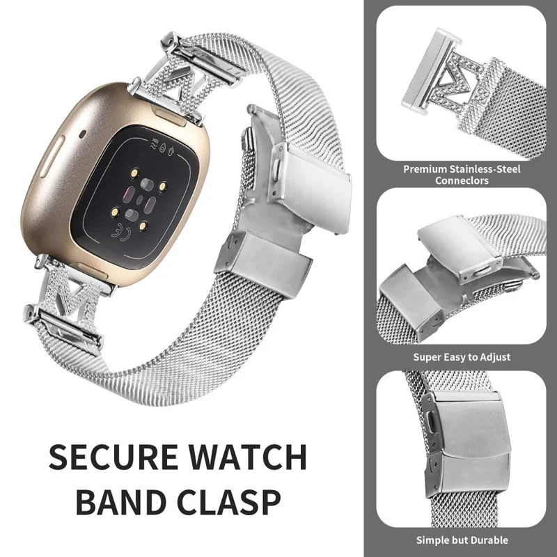 Fitbit Sense / Versa 3 milanese stainless steel strap
