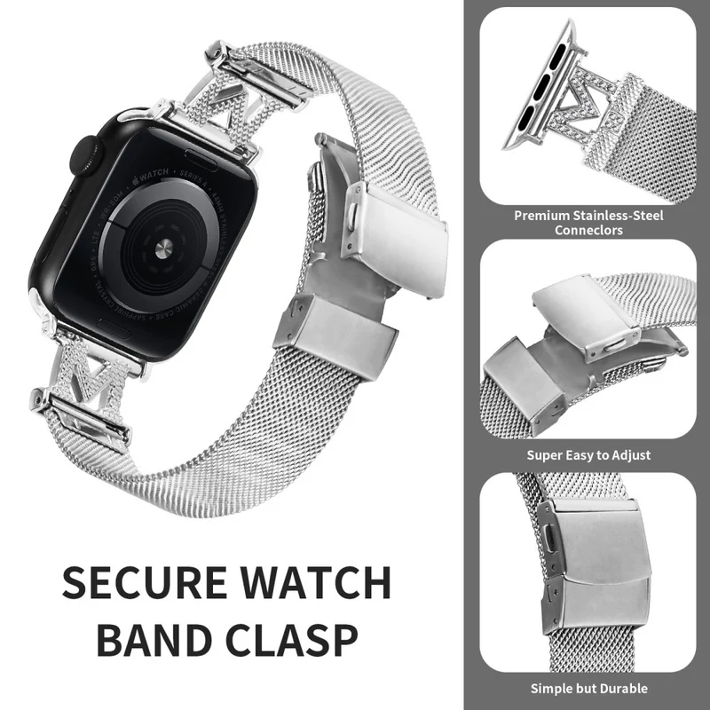 Apple Watch Series 9 45mm / Ultra 2 milanese stainless steel strap