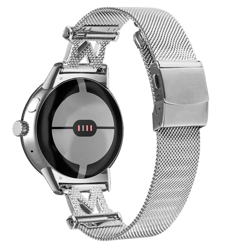 Google Pixel Watch letter M rhinestone décor strap
