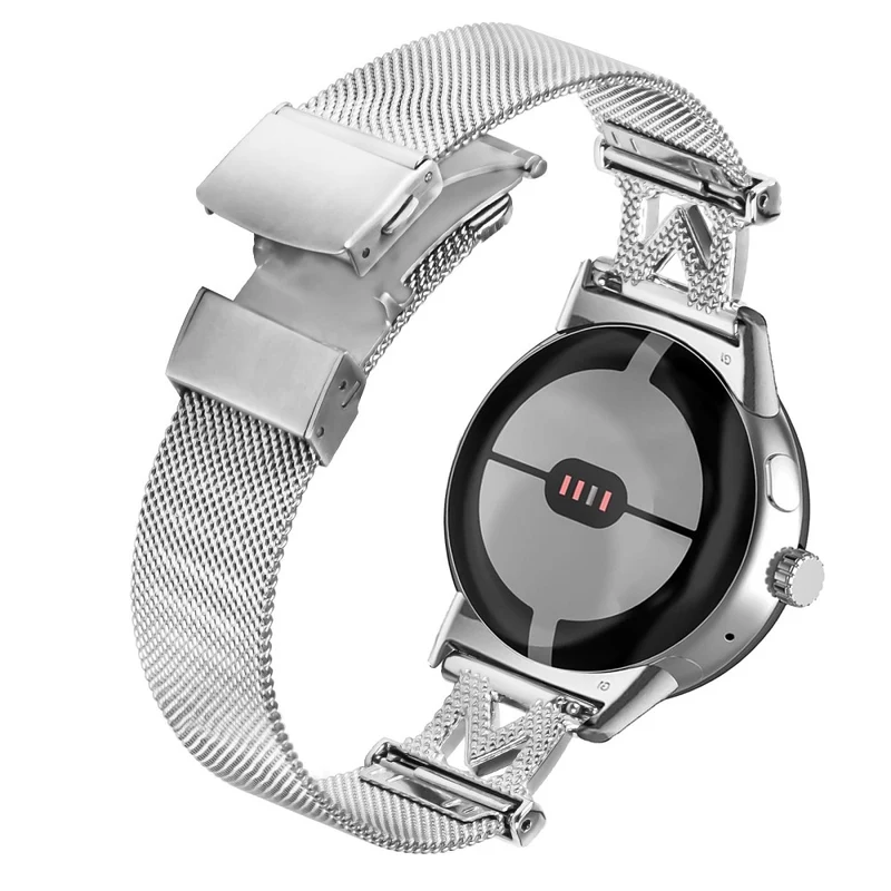 Google Pixel Watch letter M rhinestone décor strap