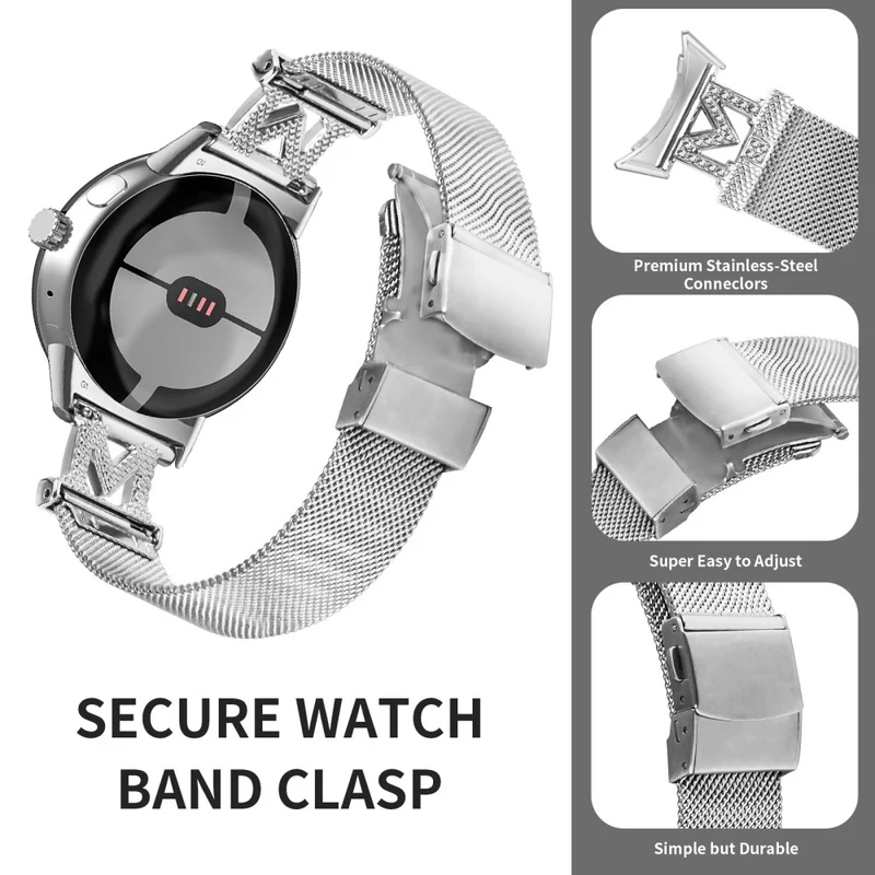 Google Pixel Watch letter M rhinestone décor strap