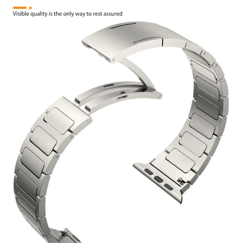 Titanium alloy strap for Apple Watch Series 9 41mm - Titanium Color
