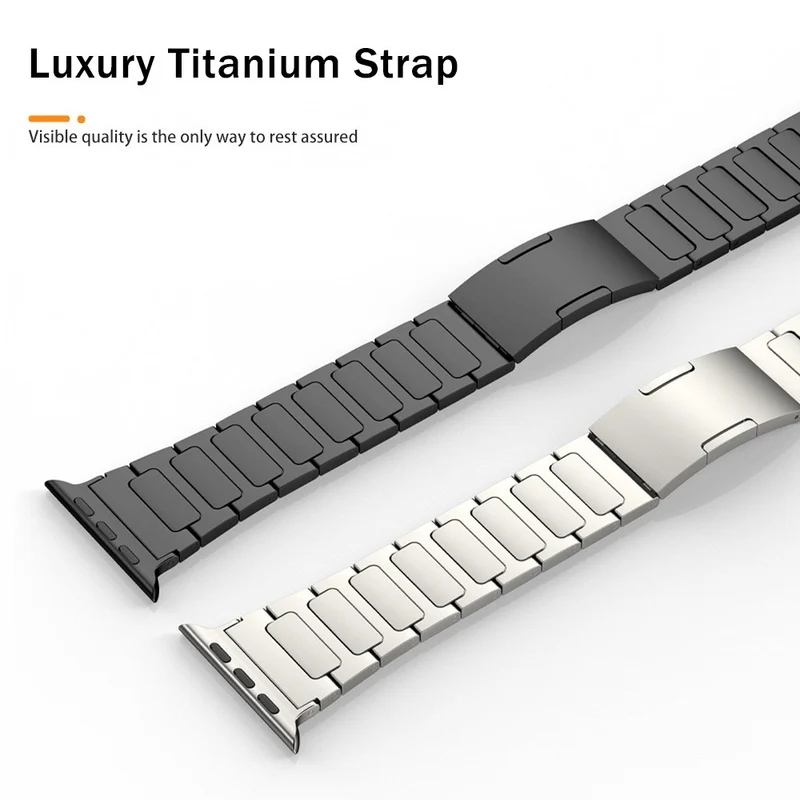 Titanium alloy strap for Apple Watch Series 9 41mm - Titanium Color