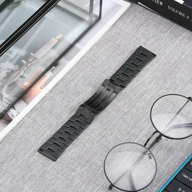 Amazfit Bip Max Gebürstetes Titanarmband (Flache Schließe) (Schwarz)
