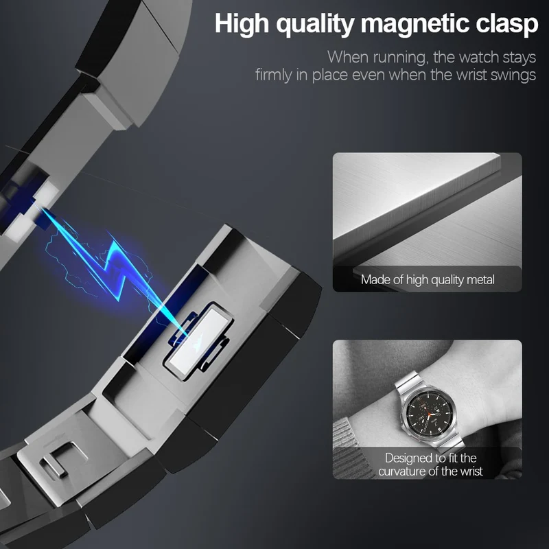 Samsung Galaxy Watch 6 / 5 / 4 stainless steel strap with magnetic buckle