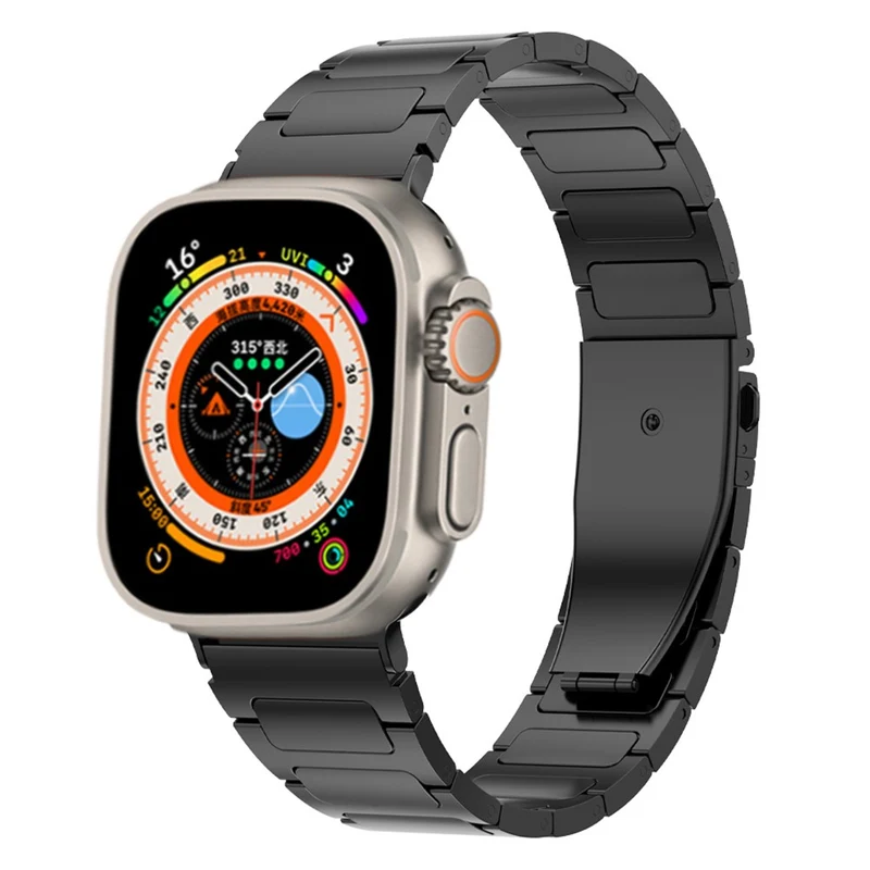 Apple Watch Series 9 41mm titanium alloy strap with flat buckle - Titanium Color